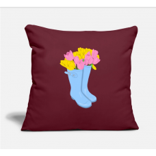 Rubber Boots Burgundy Pillow